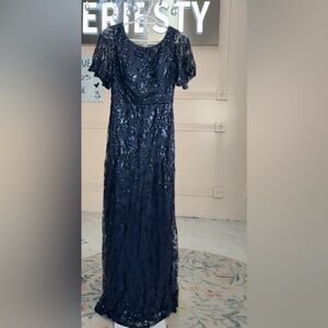 Navy Sequin Maxi Dress
